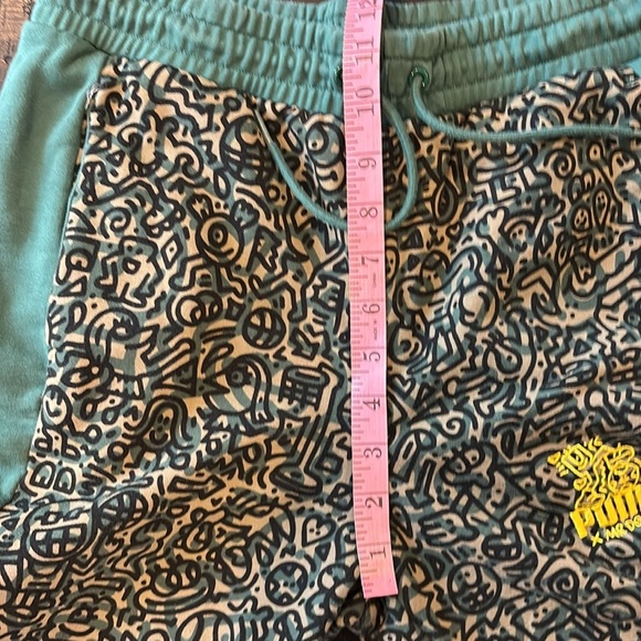 Puma × Vintage Crazy Puma Sweatpants Mr Doodle Green Cotton Joggers Unisex XS​ - Picture 14 of 16